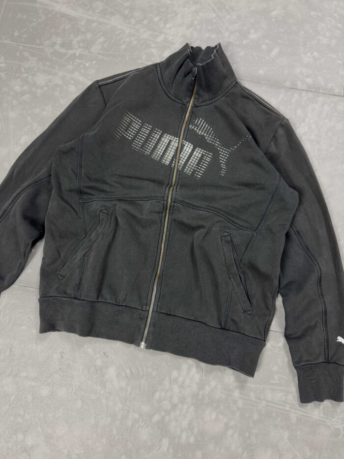 Vintage Puma washed bluza zip z dużym nadrukiem (M/L) - obrazek 3