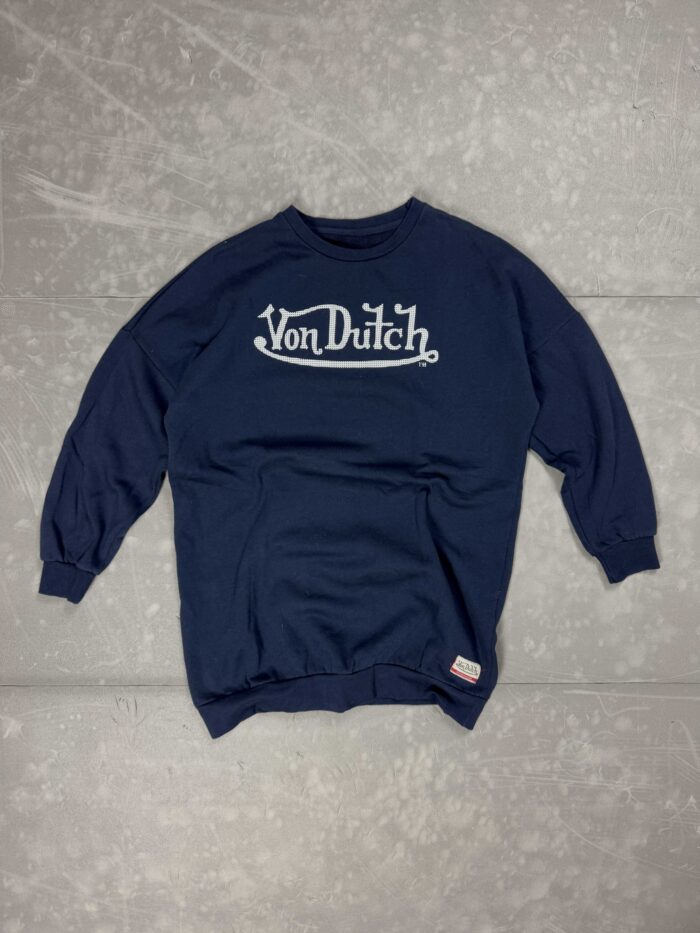 Von Dutch navy crewneck z dużym nadrukiem (S)