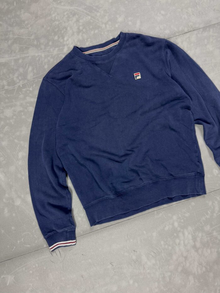 Vintage Fila navy crewneck 90s retro (S/M) - obrazek 3