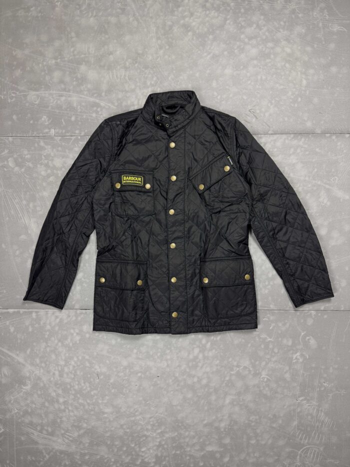 Barbour kurtka czarny pikowany płaszcz (M/L)