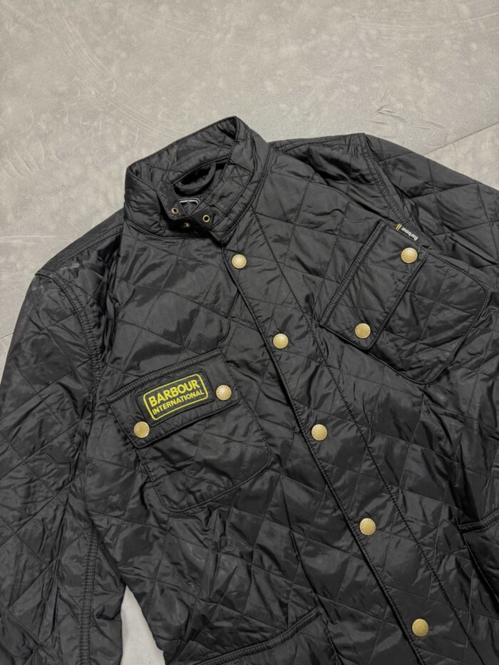 Barbour kurtka czarny pikowany płaszcz (M/L) - obrazek 3