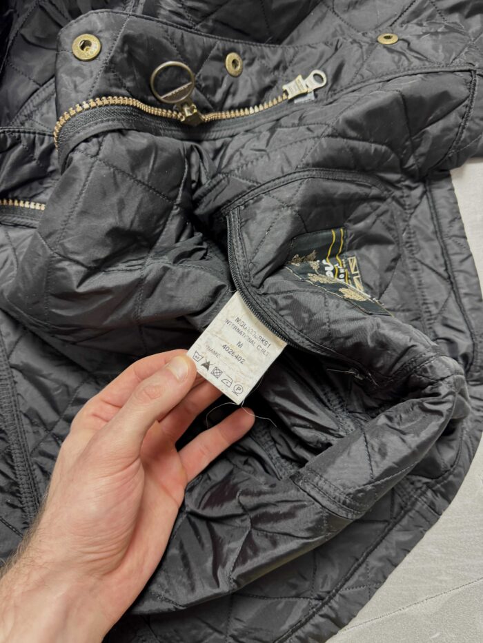 Barbour kurtka czarny pikowany płaszcz (M/L) - obrazek 6