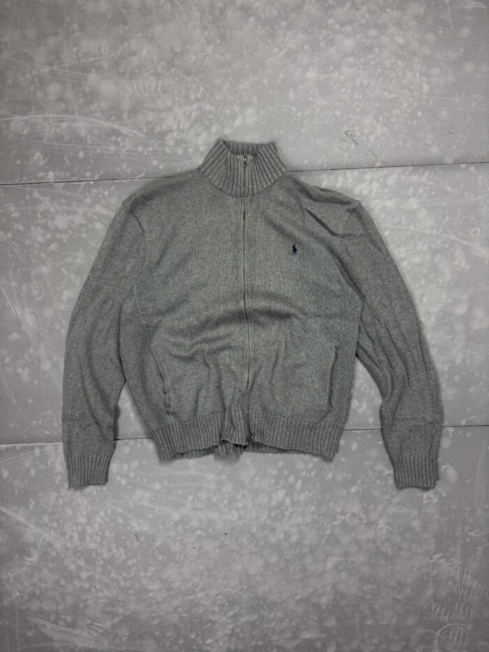 Ralph Lauren turtleneck zip szary sweter golf y2k (M/L)