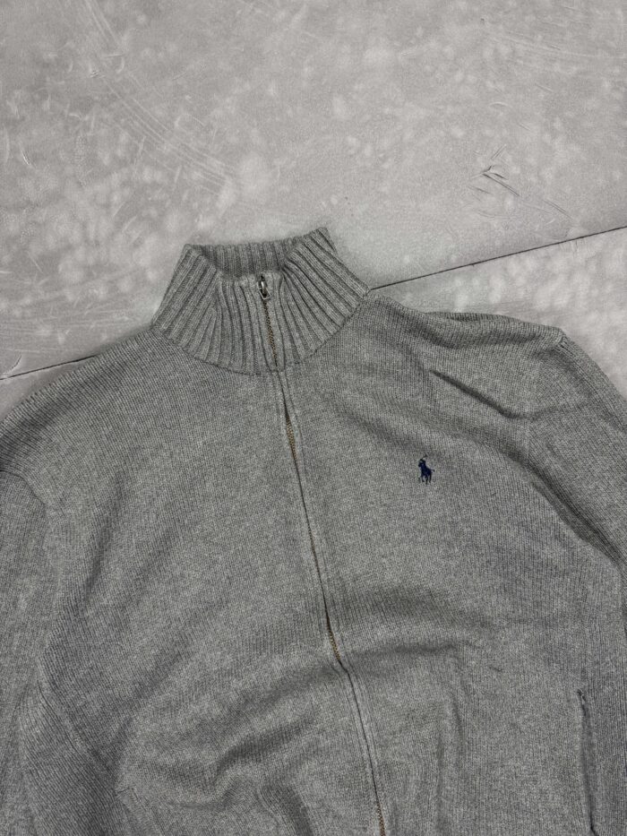 Ralph Lauren turtleneck zip szary sweter golf y2k (M/L) - obrazek 3