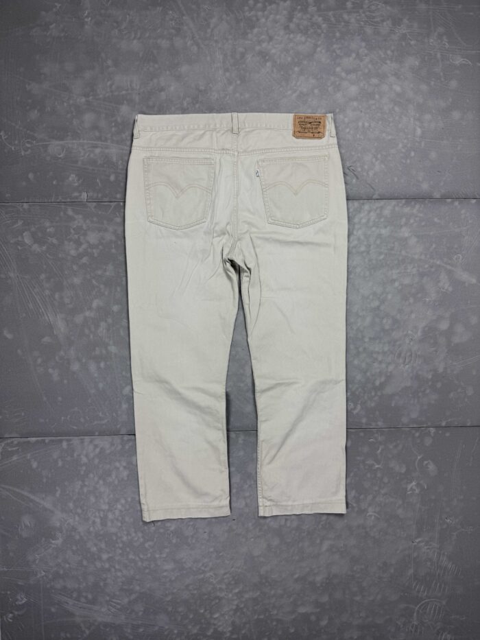 Levi's 566 90s denim beżowe spodnie jeansowe white tab (40x34) - obrazek 2