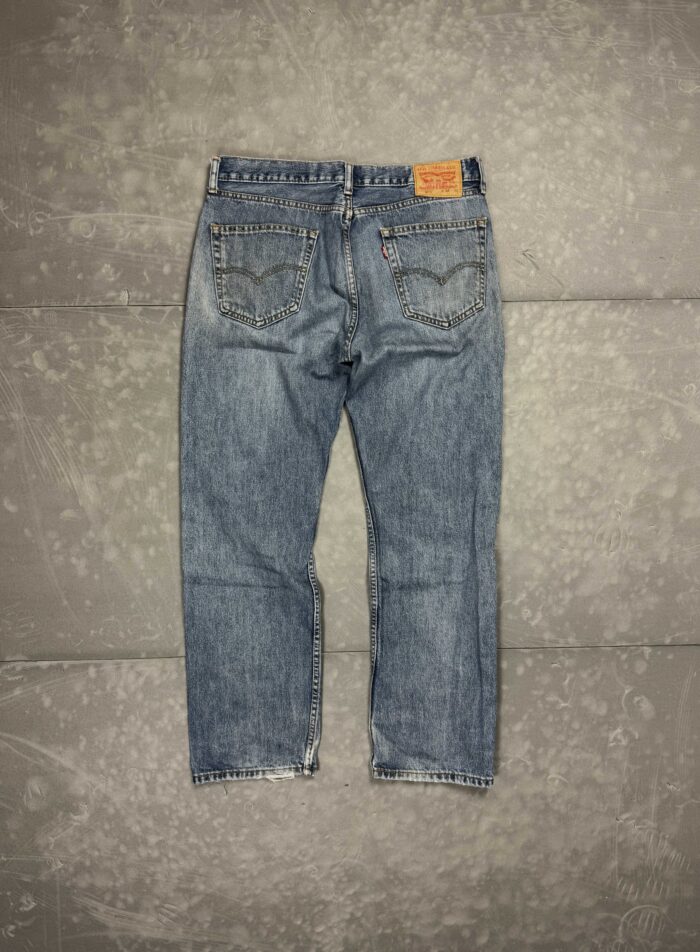 Levi's 505 denim spodnie jeansowe straight fit washed faded (34x30) - obrazek 2