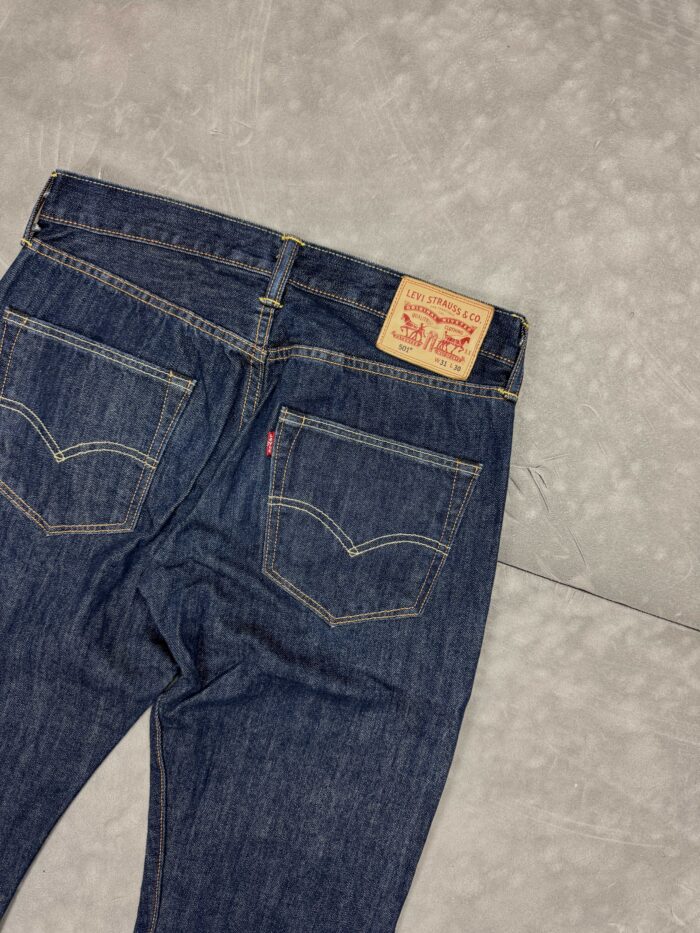 Levi's 501 denim spodnie jeansowe navy straight fit (31x30) - obrazek 3