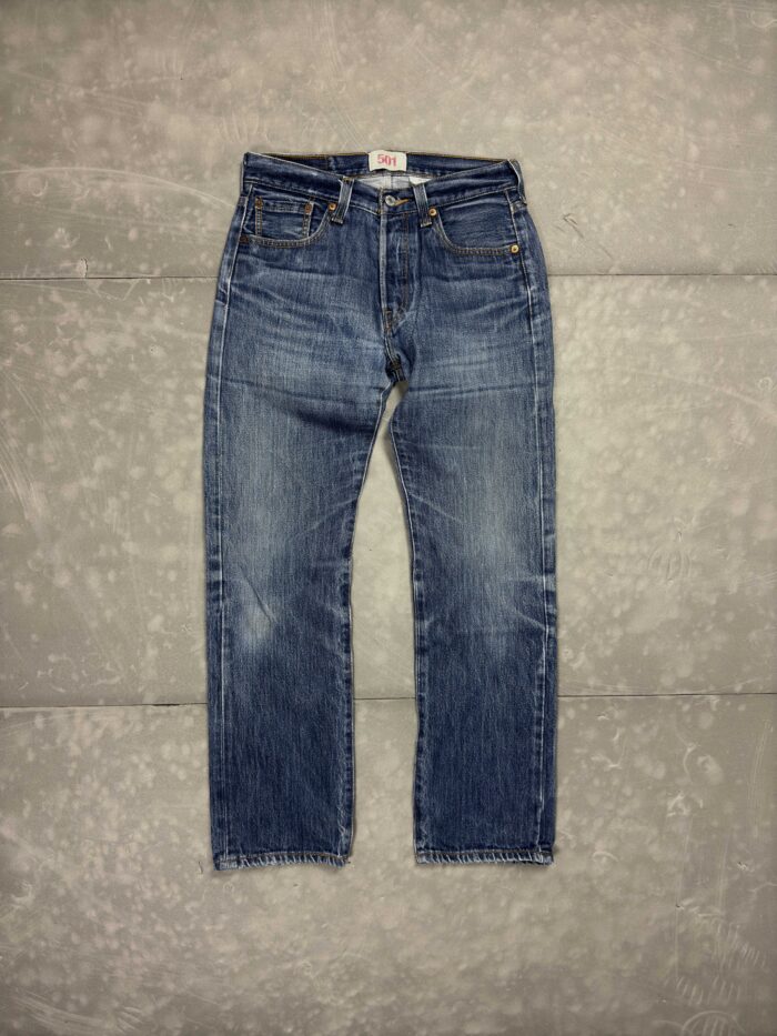 Levi's 501 denim straight fit spodnie jeansowe washed faded (29x30)