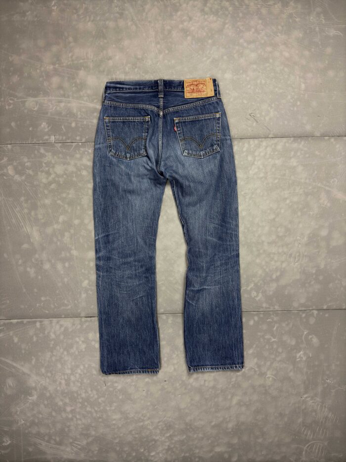 Levi's 501 denim straight fit spodnie jeansowe washed faded (29x30) - obrazek 2