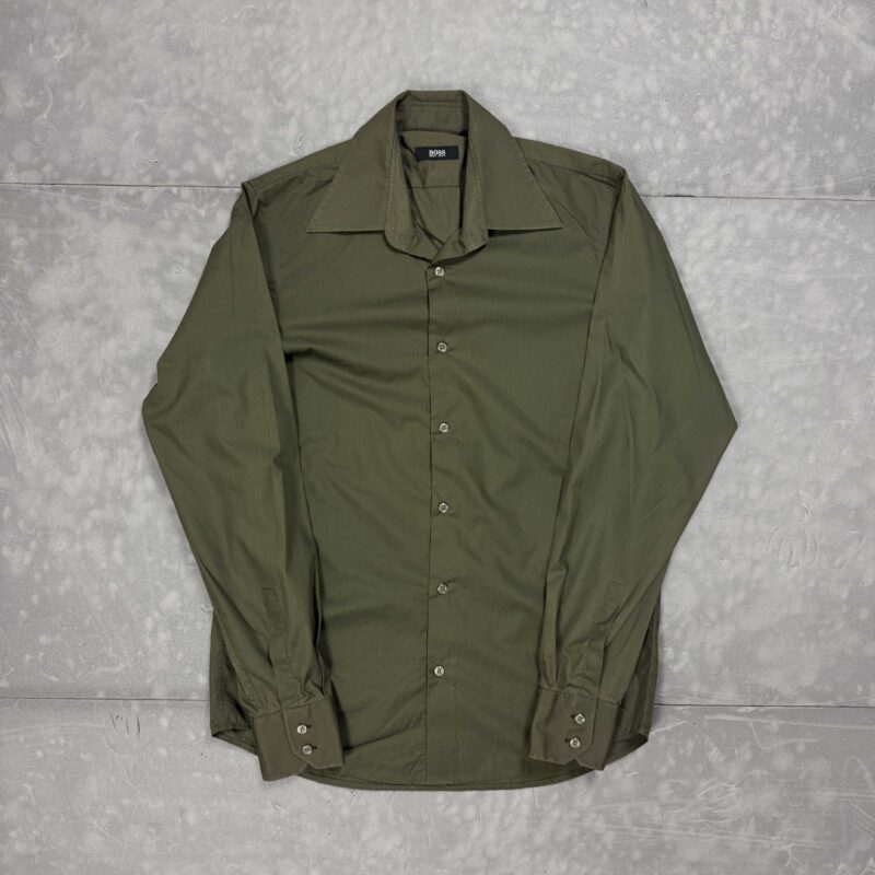 Hugo Boss elegancka koszulka z długim rękawem khaki (L)