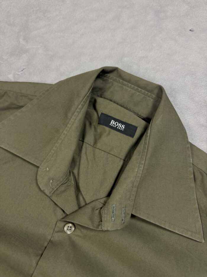 Hugo Boss elegancka koszulka z długim rękawem khaki (L) - obrazek 4