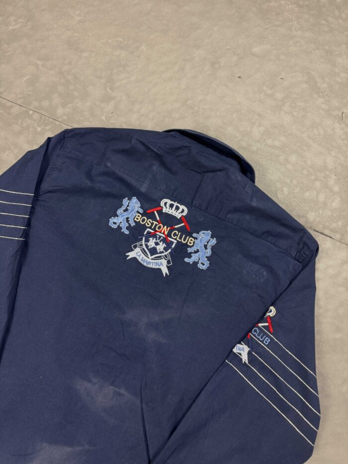 La Martina navy koszula z haftami y2k (L/XL) - obrazek 5