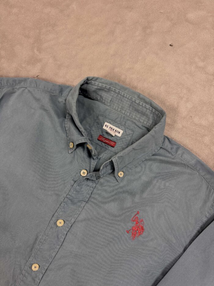 U.S. Polo Assn niebieska koszula materiałowa elegancka y2k (M/L) - obrazek 3
