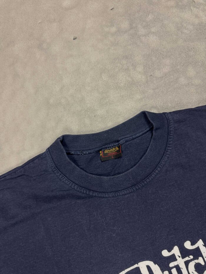 Von Dutch navy big print T-shirt y2k (M) - obrazek 3