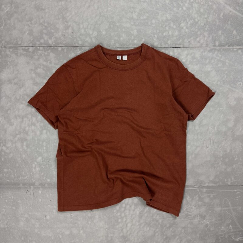 Uniqlo brązowy T-shirt basic boxy y2k (L)