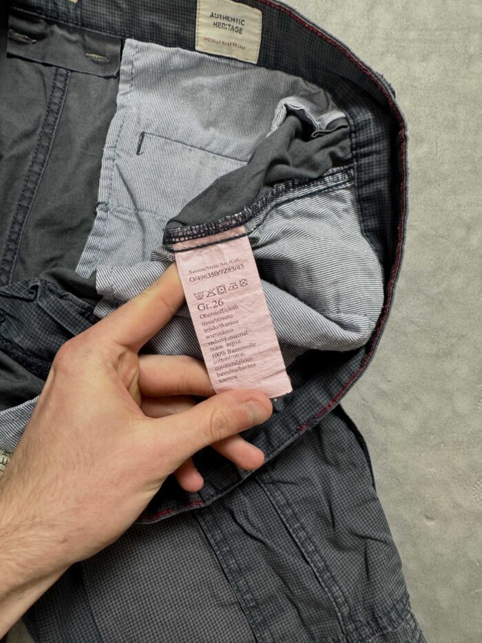 Camel washed cargo szorty denim krótkie spodenki y2k (L/XL) - obrazek 4