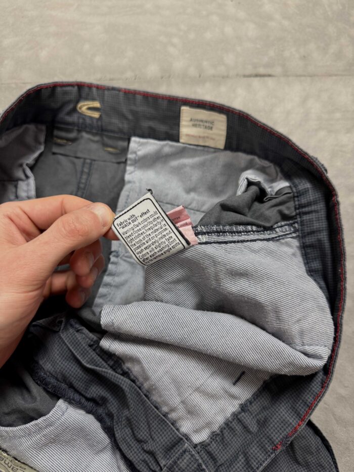 Camel washed cargo szorty denim krótkie spodenki y2k (L/XL) - obrazek 5