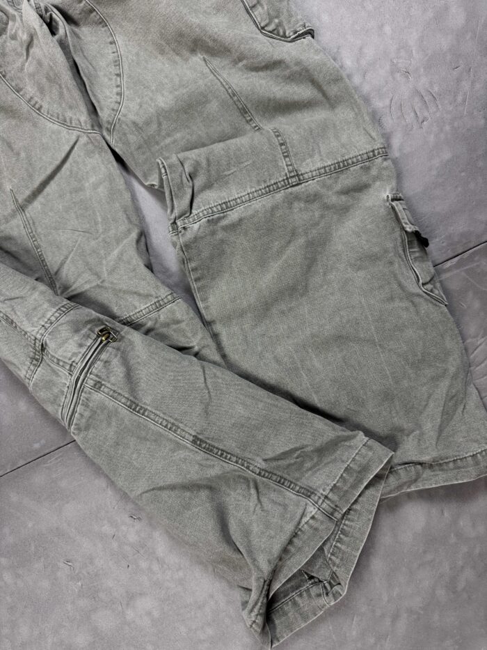 Vintage cargo spodnie jeansowe denim oversize washed faded (L/XL) - obrazek 5