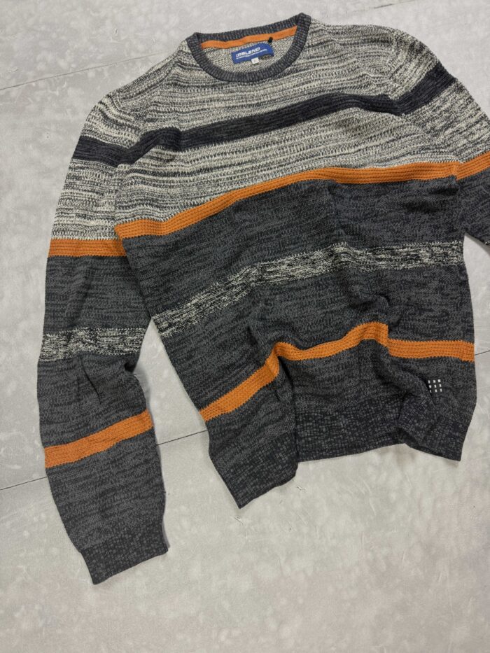 Vintage Blend oversize sweter w paski y2k (L/XL) - obrazek 3