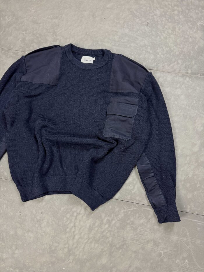 Vintage oversize military gruby sweter boxy 90s y2k (L/XL) - obrazek 3