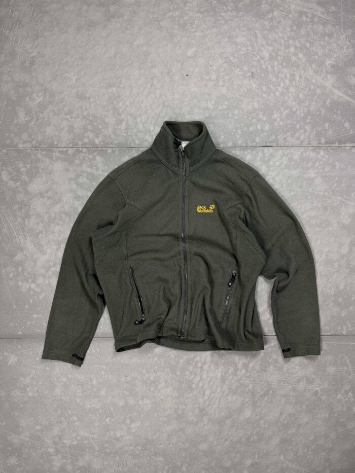 Jack Wolfskin khaki outdoor polarek zip y2k (M)