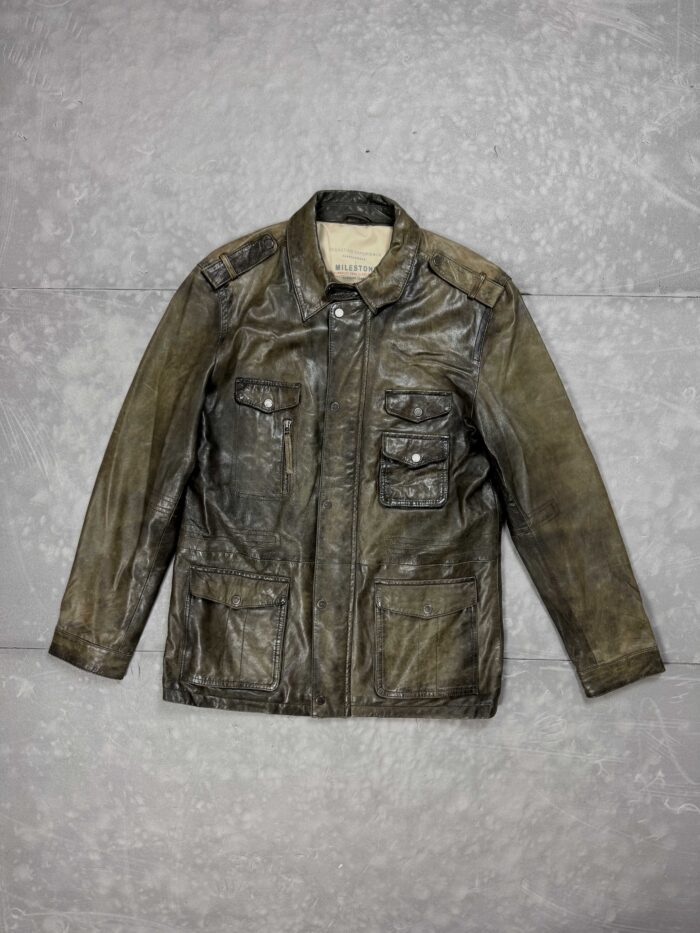 Kurtka płaszcz z naturalnej jagnięcej skóry 90s streetwear (M/L)