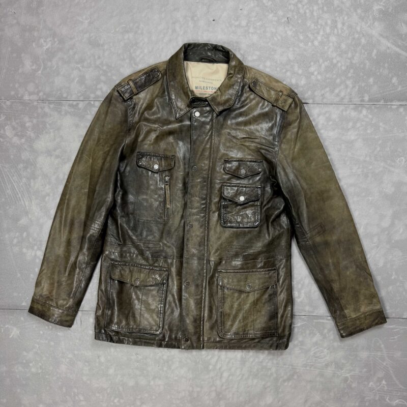 Kurtka płaszcz z naturalnej jagnięcej skóry 90s streetwear (M/L)