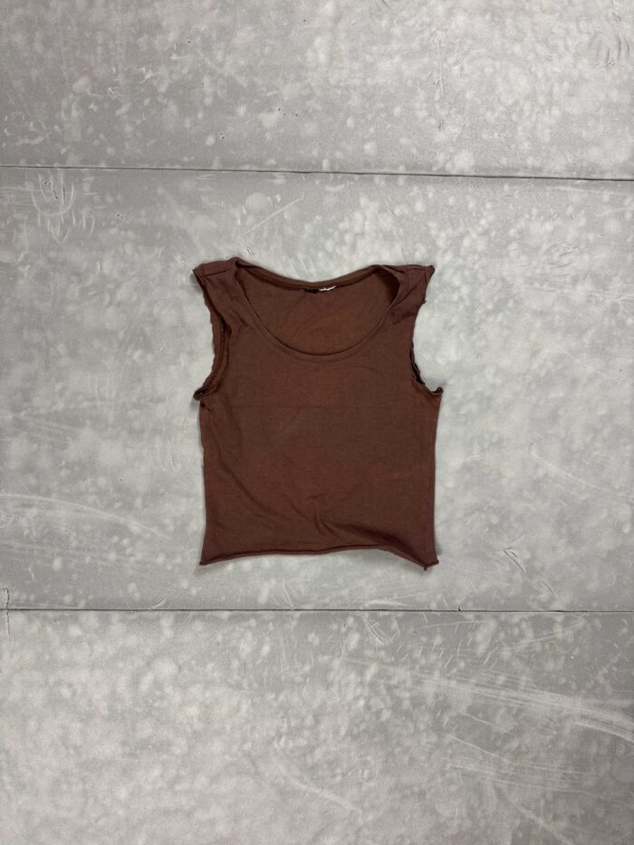 Brązowa bluzka top distressed coquette y2k (XS/S)