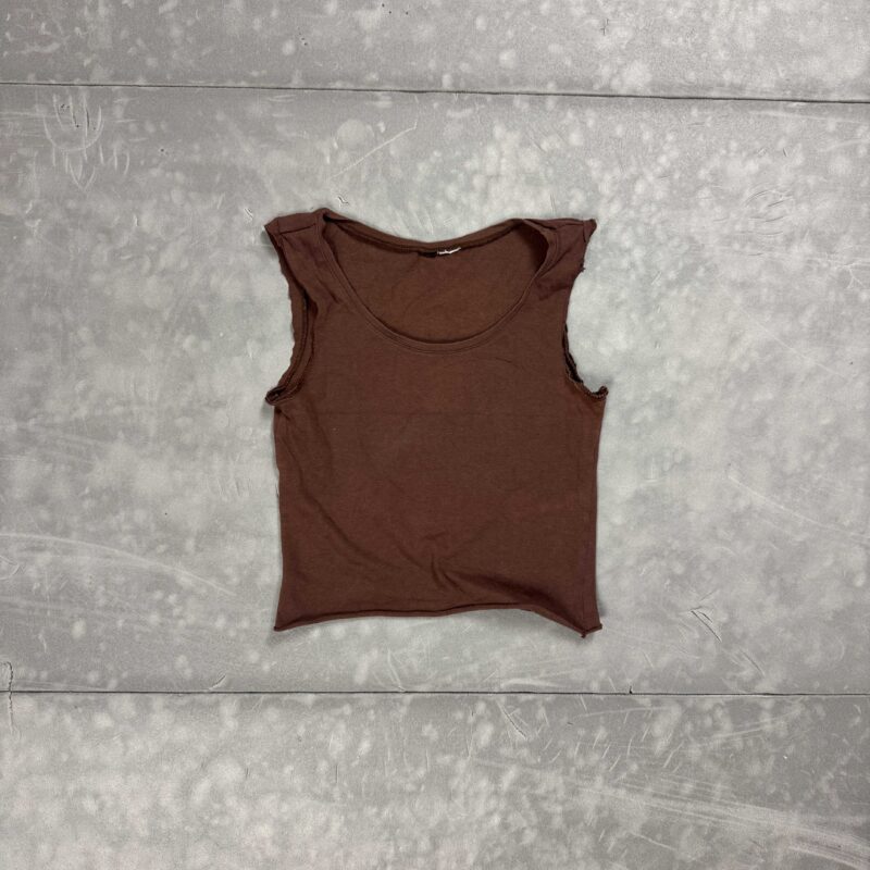 Brązowa bluzka top distressed coquette y2k (XS/S)
