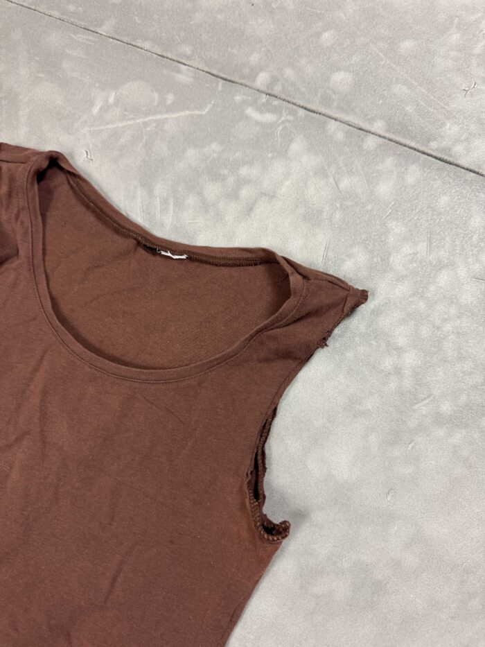 Brązowa bluzka top distressed coquette y2k (XS/S) - obrazek 3