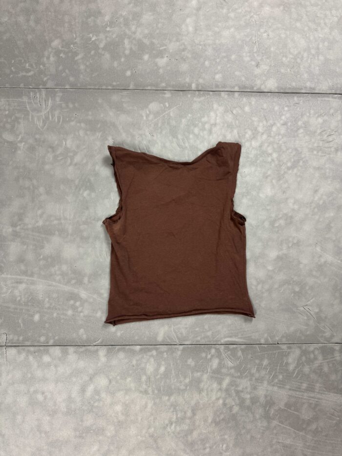 Brązowa bluzka top distressed coquette y2k (XS/S) - obrazek 2