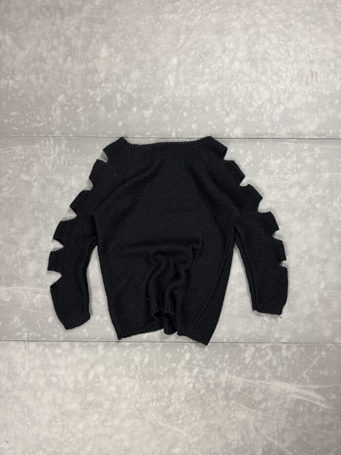 Vintage sweter z wycięciami na rękawach y2k (M) - obrazek 2