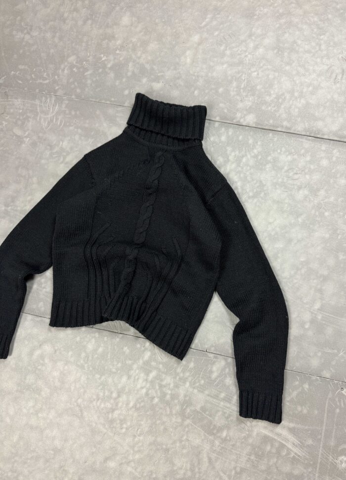 Vintage y2k gruby sweter golf retro (M) - obrazek 3
