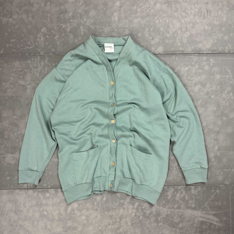Vintage oversize kardigan miętowy y2k zapinany (M/L)