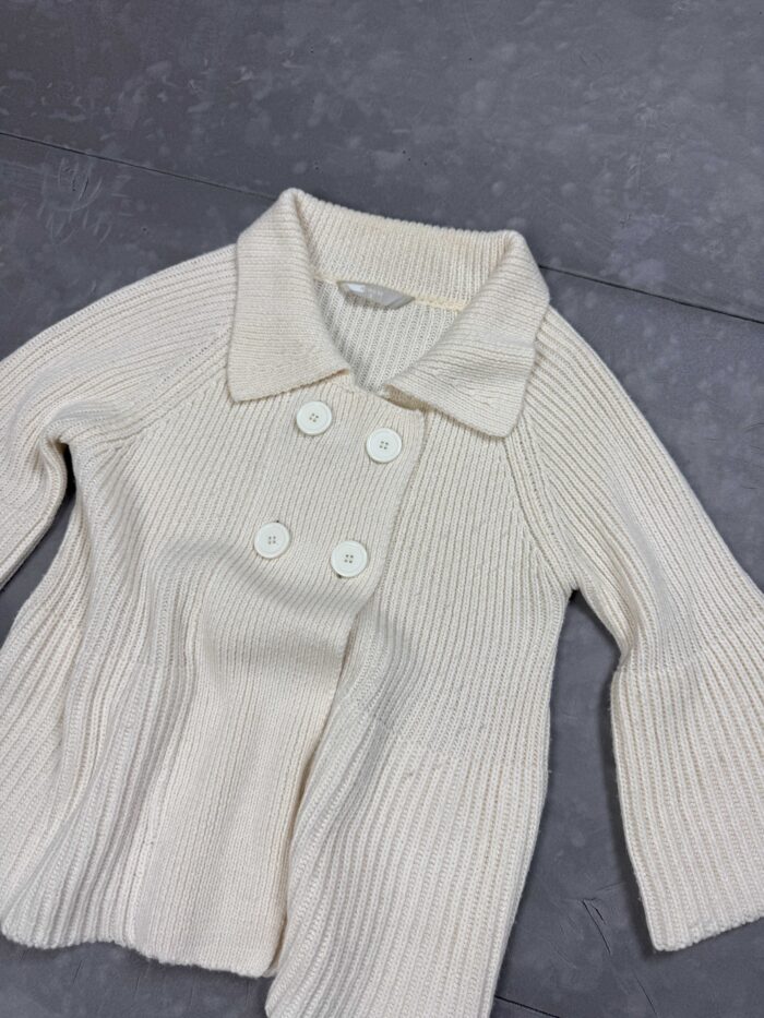 Vintage zapinany sweter oversize z szerokimi rękawami 90s (S) - obrazek 3