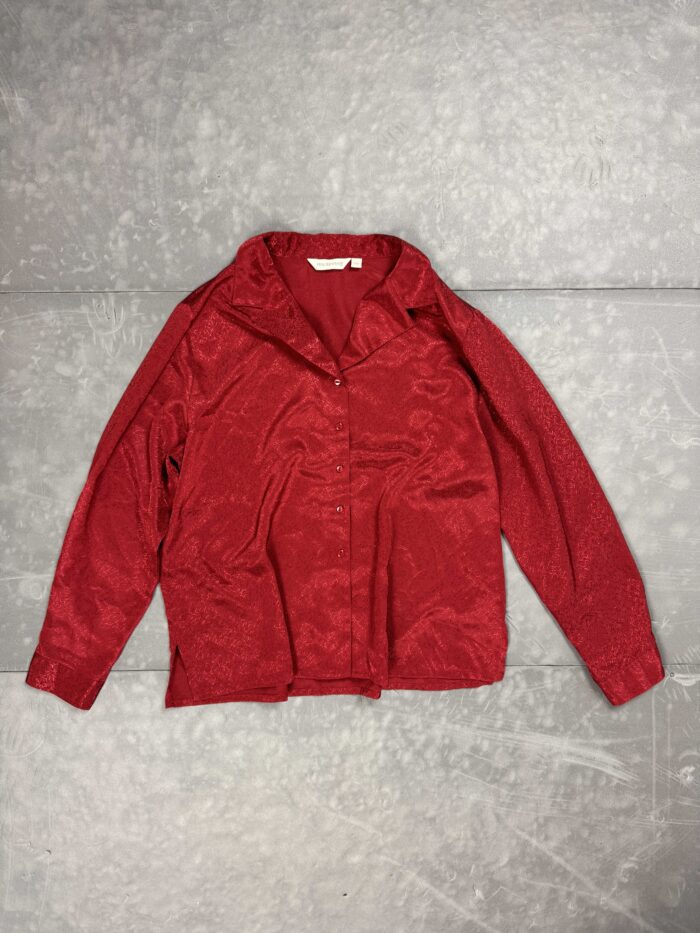 Vintage czerwona błyszcząca koszula retro 90s (M/L)