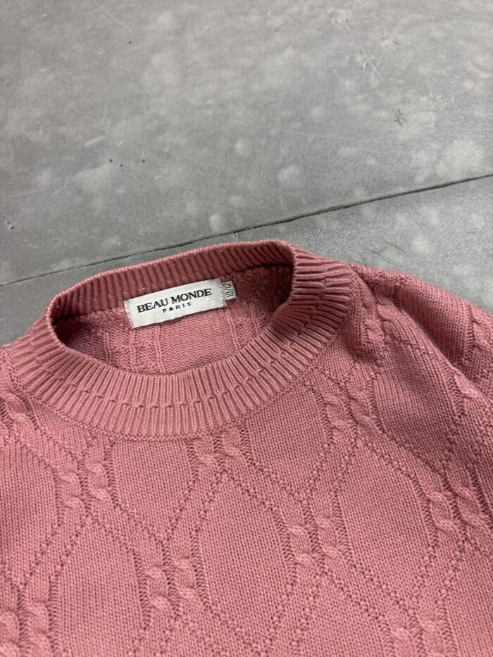 Beau Monde Paris vintage boxy sweter knit retro (S/M) - obrazek 3