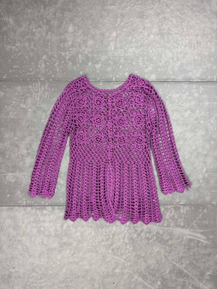 Vintage sweter narzutka kardigan zapinany knit 90s (S)