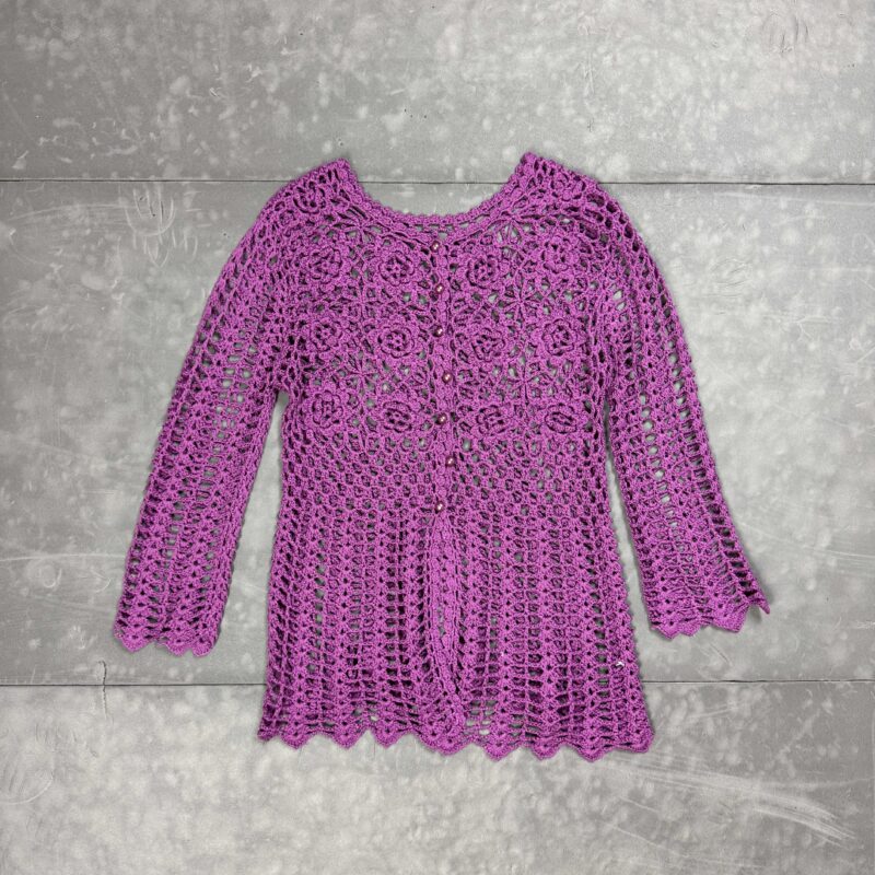 Vintage sweter narzutka kardigan zapinany knit 90s (S)