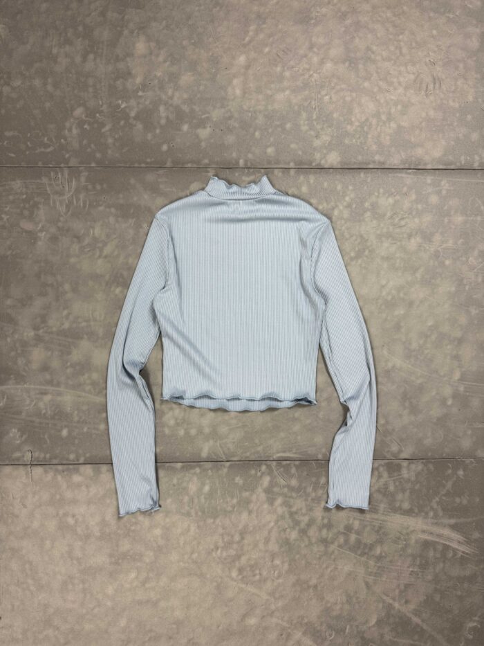 Niebieski longsleeve bluzka (S) - obrazek 2