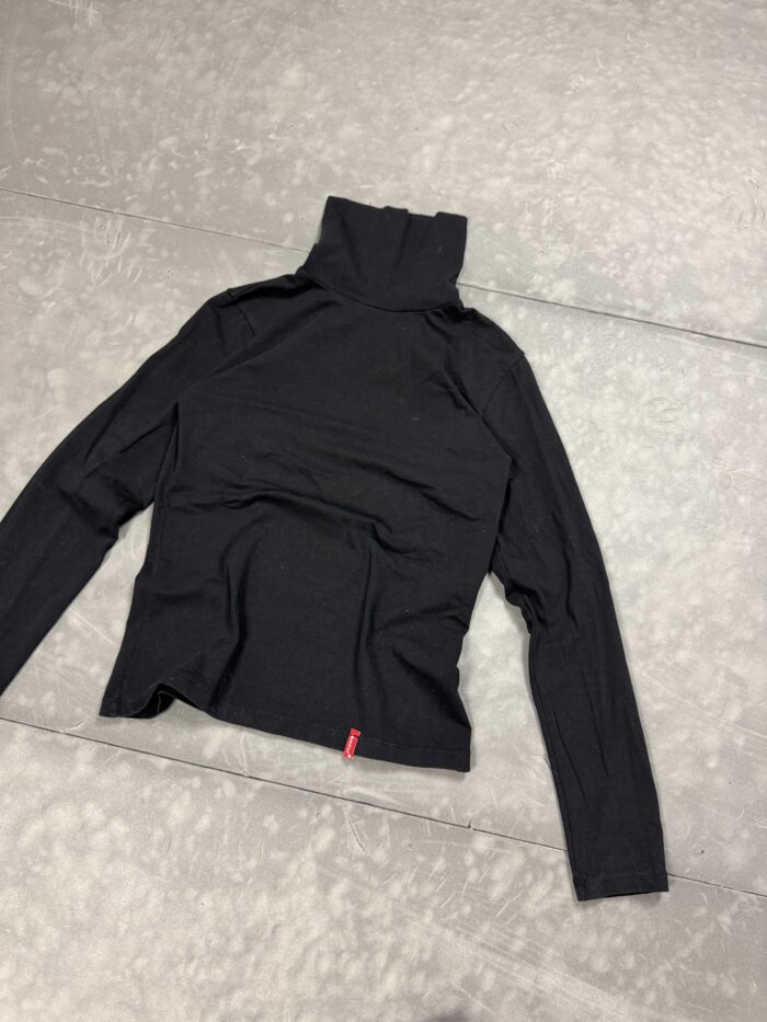 Cienki golfik bluzka czarna longsleeve y2k (M/L) - obrazek 3