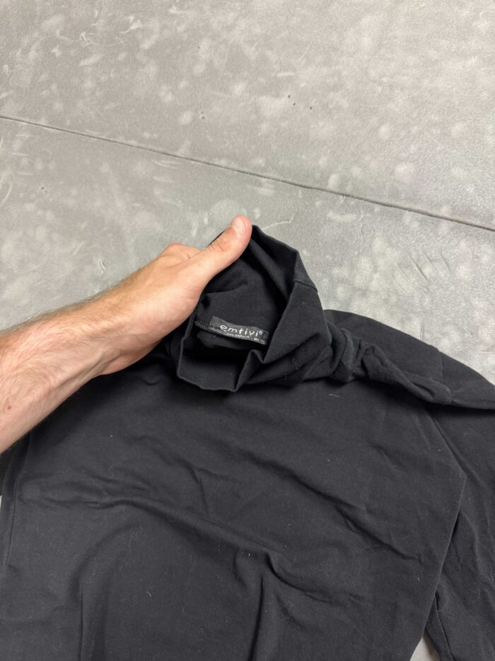Cienki golfik bluzka czarna longsleeve y2k (M/L) - obrazek 4