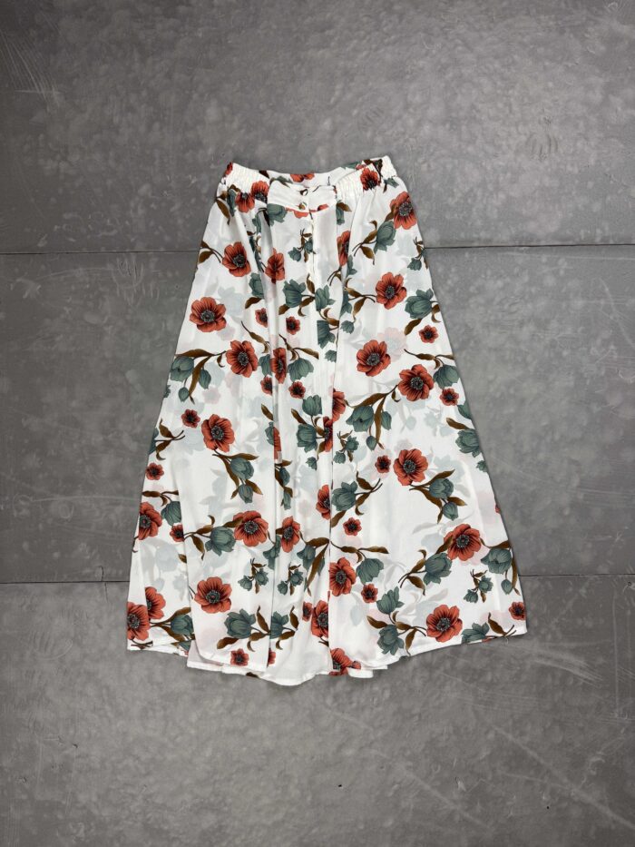 Vintage 90s długa spódnica maxi w kwiaty retro (XS/S) - obrazek 2