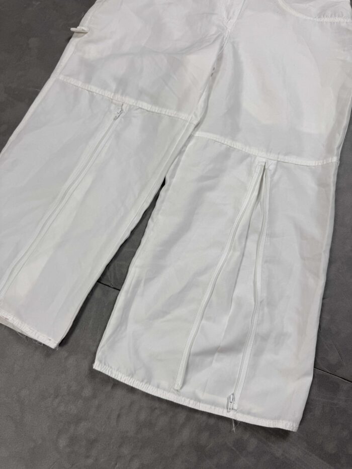 Vintage białe spodnie rybaczki 3/4 oversize y2k coquette (S/M) - obrazek 4