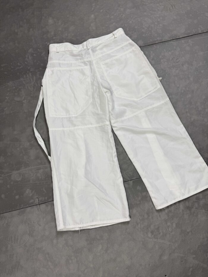 Vintage białe spodnie rybaczki 3/4 oversize y2k coquette (S/M) - obrazek 3