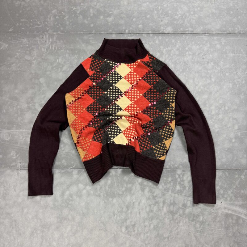 Vintage y2k sweter w romby retro (S)