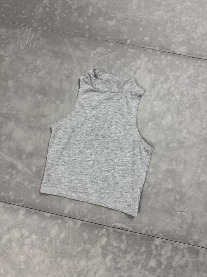 Szary top basic bluzka y2k (XS/S) - obrazek 2