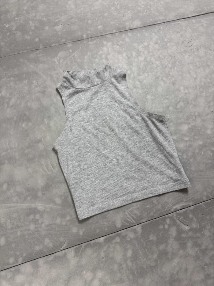 Szary top basic bluzka y2k (XS/S) - obrazek 3