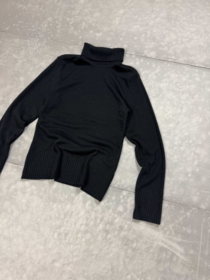 Czarny sweter z golfem basic y2k 90s (M/L) - obrazek 3