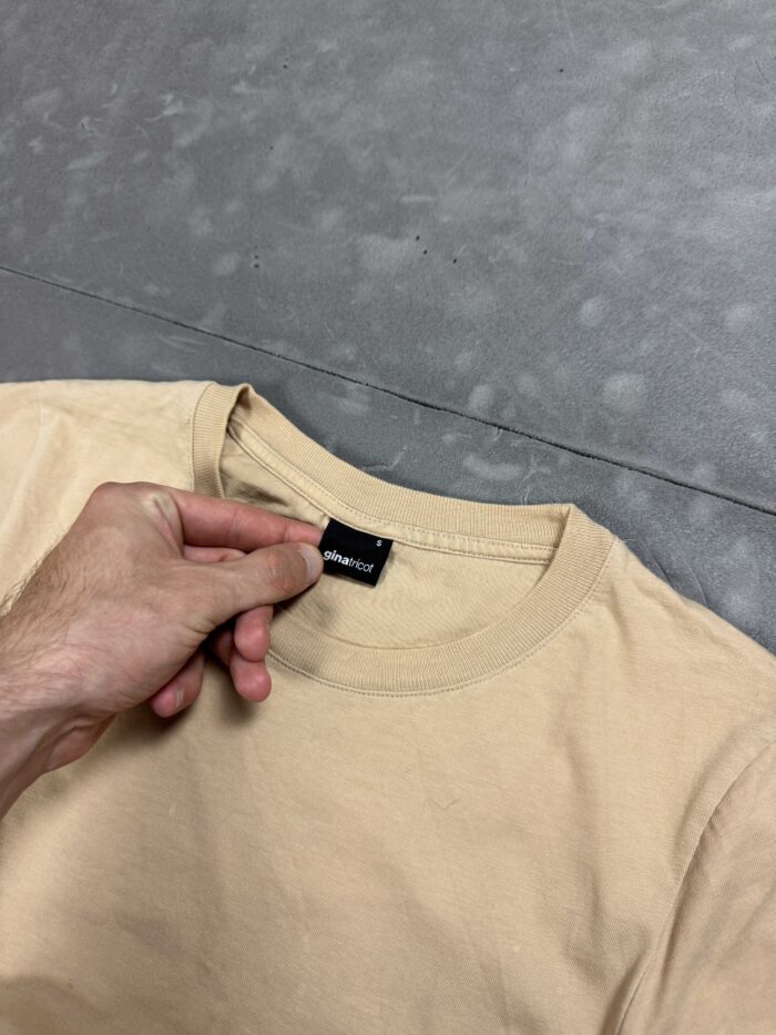 Beżowa boxy koszulka T-shirt (S) - obrazek 3